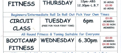 Classes Time Table